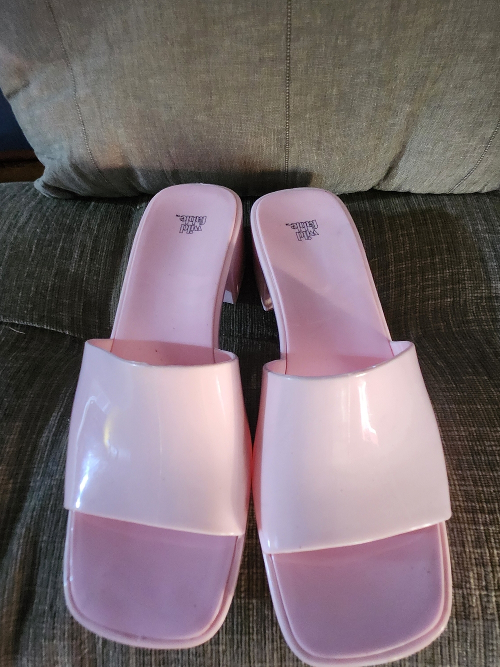 Pink Block Heel Slide Sandals - Wild Fable